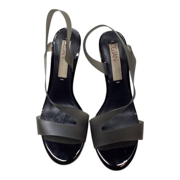 Deltan Black Clear Vinyl Open Toe Jelly Stiletto Pumps Women’s Size 8 - Picture 1 of 12